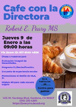  ¡Únase a nosotros para nuestro primer Café con el Director del año!